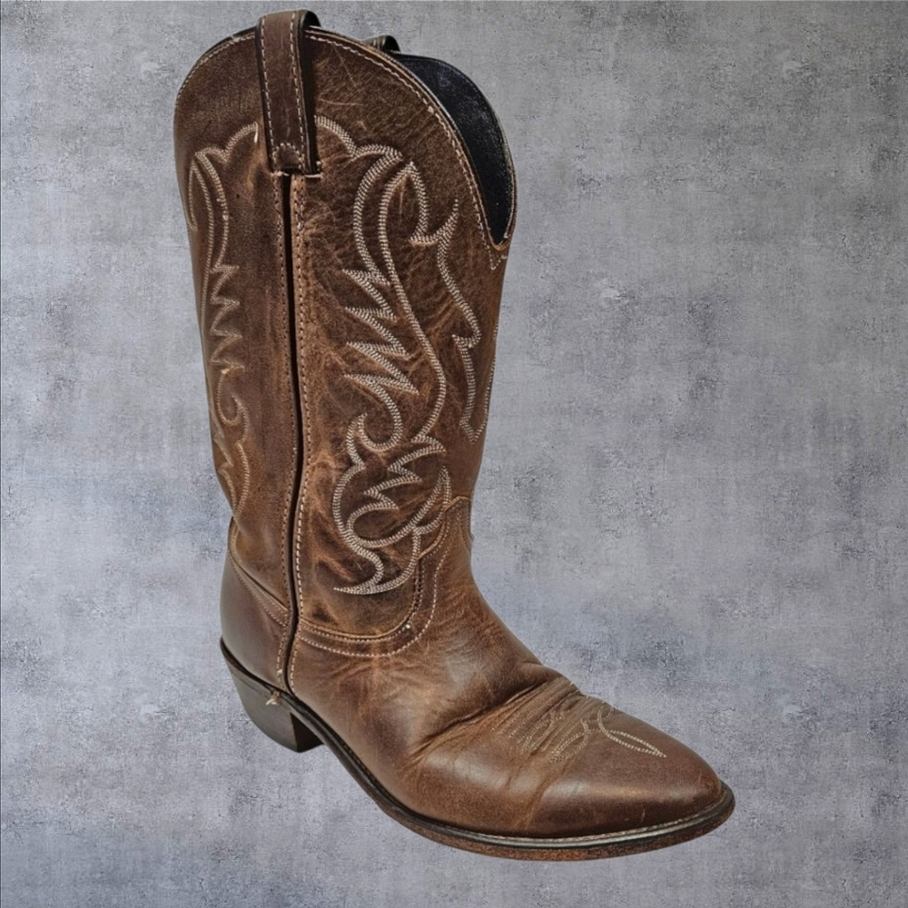 Old West‎ Brown Western Cowboy Boots 13 Inch Shaft Size 26W Men's